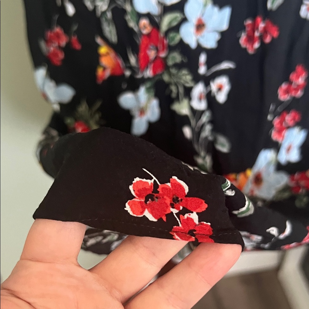 Banana Republic Black Floral Long Sleeve Dress - Picture 7 of 7